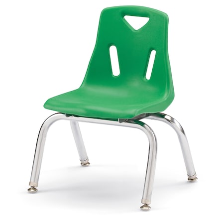 Jonti-Craft Berries Stacking Chair with Chrome-Plated Legs, 10 in. Ht, Green 8140JC1119